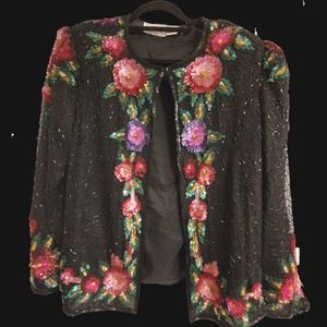Vintage Laurence Kazar  Jacket Beaded and Sequined